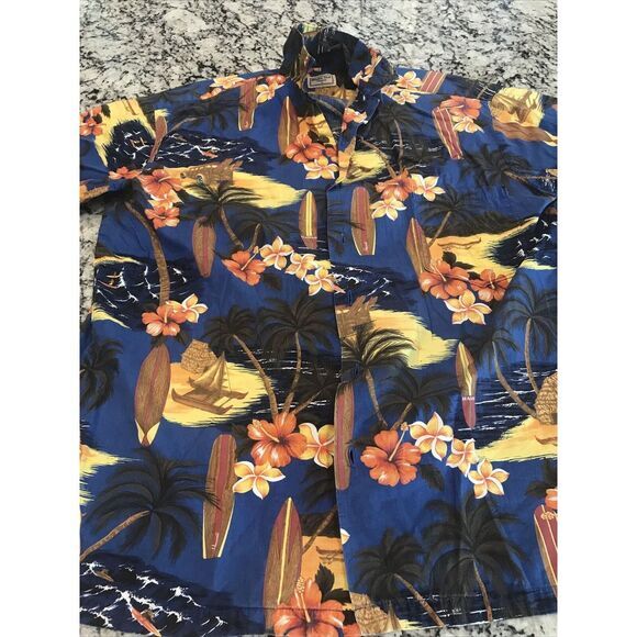 Aloha Hut Hawaii Hawaiian Camp Shirt Mens‎ Med Surf Surfboards - Picture 1 of 8